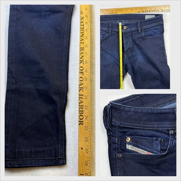 Diesel Sleenker Slim Skinny Jeans Men’s W34 L32 Dark Wash Stretch Denim 0607A - Picture 10 of 11